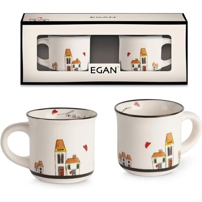 Ensemble de Tasses en Céramique Egan - Collection Le Casette - Couleurs Mixtes - Publicité Ensemble de Tasses en Céramique Egan - Collection Le Casette - Couleurs Mixtes - Publicité