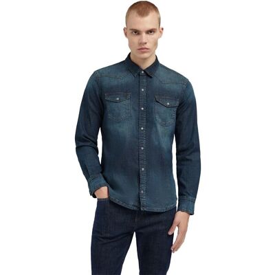 Camicia jeans classica da uomo - Blu M Camicia jeans classica da uomo - Blu M