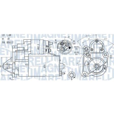Magneti Marelli 063720784010 Arranque para Renault Clio, Kangoo, Suzuki Samurai Magneti Marelli 063720784010 Arranque para Renault Clio, Kangoo, Suzuki Samurai