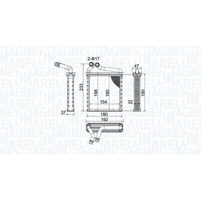 Núcleo de aquecimento Magneti Marelli - Compatível com VW, Skoda - OEM 3C0819031A Núcleo de aquecimento Magneti Marelli - Compatível com VW, Skoda - OEM 3C0819031A