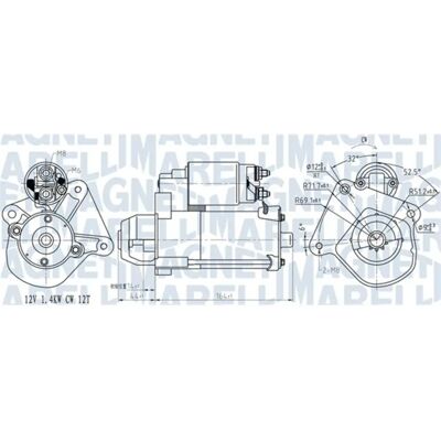 MAGNETI MARELLI 063721275010 - Pornire cu 12 dinți MAGNETI MARELLI 063721275010 - Pornire cu 12 dinți