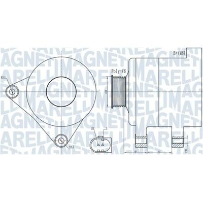 Magneti Marelli 140A Generator - Auto dynamo voor Audi VW Seat Magneti Marelli 140A Generator - Auto dynamo voor Audi VW Seat