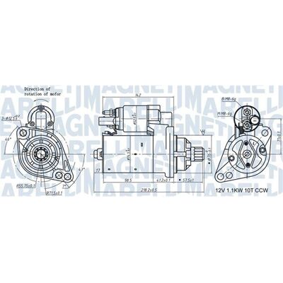 Magneti Marelli 0AH911023 Εκκινητής - 12V, 1.1kW, 10 δόντια - Ανταλλακτικό αυτοκινήτου Magneti Marelli 0AH911023 Εκκινητής - 12V, 1.1kW, 10 δόντια - Ανταλλακτικό αυτοκινήτου