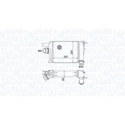 Intercooler Magneti Marelli 351319205170 - Luft/Vatten - Dacia, Renault Intercooler Magneti Marelli 351319205170 - Luft/Vatten - Dacia, Renault