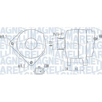 Μαγνητί Marelli MQA2054 εναλλάκτη - 110A, 14V, τροχαλίδα 55mm Μαγνητί Marelli MQA2054 εναλλάκτη - 110A, 14V, τροχαλίδα 55mm