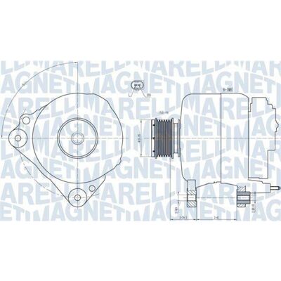 Alternator Magneti Marelli - 14V, 110A, VW, Audi Alternator Magneti Marelli - 14V, 110A, VW, Audi