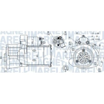 Magneti Marelli Motor de arranque 2,5kW para Nissan, Renault - Starter Magneti Marelli Motor de arranque 2,5kW para Nissan, Renault - Starter