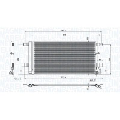 Magneti Marelli 350203100100 - Kondensator med Tørrer til Audi A5 B9 Magneti Marelli 350203100100 - Kondensator med Tørrer til Audi A5 B9