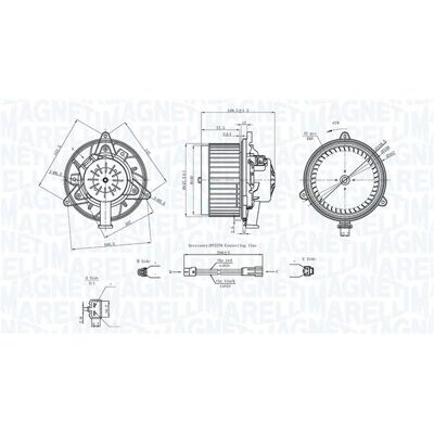 Magneti Marelli inre fläkt - Opel Meriva - 147,5mm - 348W Magneti Marelli inre fläkt - Opel Meriva - 147,5mm - 348W