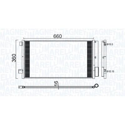 MAGNETI MARELLI 350203100400 Condensator de Aer Condiționat - Dezumidificator, Fiat, Jeep MAGNETI MARELLI 350203100400 Condensator de Aer Condiționat - Dezumidificator, Fiat, Jeep