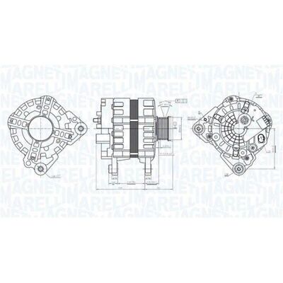 Magneti Marelli 063736232010 Generator - 12V 110A, 4 monteringshull Magneti Marelli 063736232010 Generator - 12V 110A, 4 monteringshull