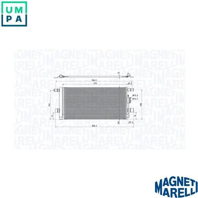 MAGNETI MARELLI 350203104600 Condensator de aer condiționat - VAG OEM 80A816411 MAGNETI MARELLI 350203104600 Condensator de aer condiționat - VAG OEM 80A816411