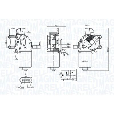 Magneti Marelli W169 Forrude Viskermotor 12V - Viskermotor Magneti Marelli W169 Forrude Viskermotor 12V - Viskermotor