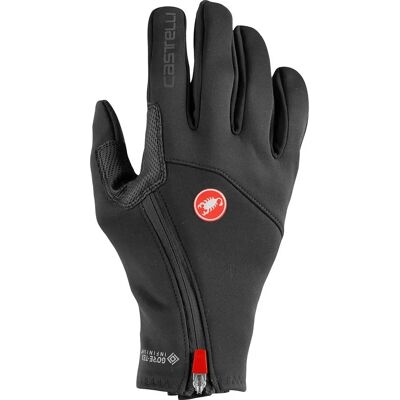 Luvas de Ciclismo Castelli Mortirolo Preto Claro - À Prova de Vento, Respirável Luvas de Ciclismo Castelli Mortirolo Preto Claro - À Prova de Vento, Respirável