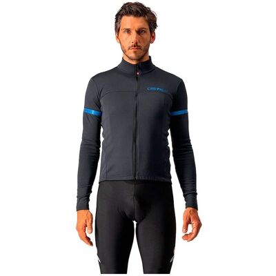 Castelli Fondo 2 Long Sleeve Cycling Jersey - Light Black / Reflex Blue - Cycling Jersey Castelli Fondo 2 Long Sleeve Cycling Jersey - Light Black / Reflex Blue - Cycling Jersey