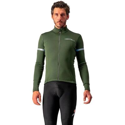 Camiseta de ciclismo Castelli Fondo 2 - Verde escuro / Reflexo prateado Camiseta de ciclismo Castelli Fondo 2 - Verde escuro / Reflexo prateado