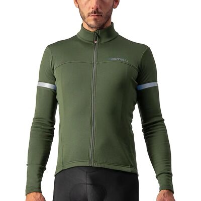 Camisa de ciclismo Castelli Fondo 2 - Verde Militar/Prata Reflex XL Camisa de ciclismo Castelli Fondo 2 - Verde Militar/Prata Reflex XL