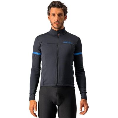 Camiseta de ciclismo Castelli Fondo 2 Preto claro/Azul refletor - Camiseta Camiseta de ciclismo Castelli Fondo 2 Preto claro/Azul refletor - Camiseta