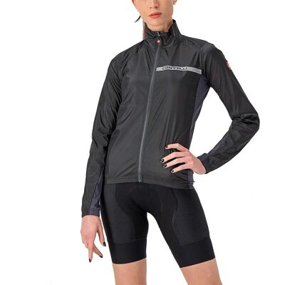 Veste de cyclisme femme Castelli Squadra Stretch - Noir Clair/Gris Foncé - Veste - Publicité Veste de cyclisme femme Castelli Squadra Stretch - Noir Clair/Gris Foncé - Veste - Publicité