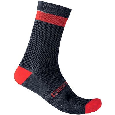 Meias de ciclismo Castelli Alpha 18 - Azul/Salmão Savile L/XL Meias de ciclismo Castelli Alpha 18 - Azul/Salmão Savile L/XL