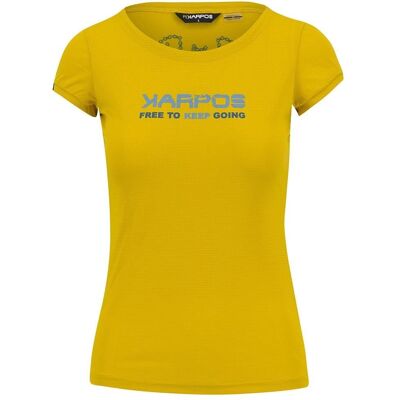 T-Shirt Jaune Karpos Val Federia - Produit de Cyclisme - Publicité T-Shirt Jaune Karpos Val Federia - Produit de Cyclisme - Publicité