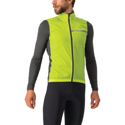 Castelli Squadra Stretch Cykelväst - Elektrisk Lime / Mörkgrå - Large Castelli Squadra Stretch Cykelväst - Elektrisk Lime / Mörkgrå - Large
