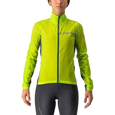 Chaqueta de ciclismo Castelli L - Amarillo eléctrico / Gris oscuro - Cortaviento, transpirable, ligera Chaqueta de ciclismo Castelli L - Amarillo eléctrico / Gris oscuro - Cortaviento, transpirable, ligera