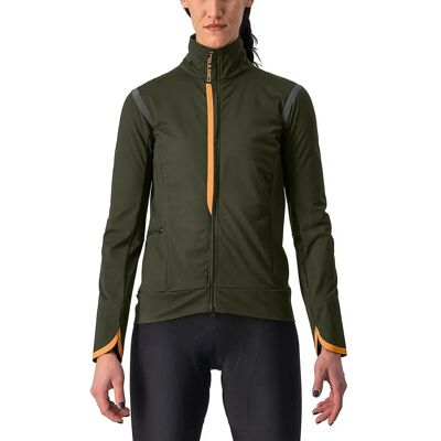 Castelli Alpha Ultimate Insulated Women Cycling Jacket - AW23 - Military Green / Melon / Medium Castelli Alpha Ultimate Insulated Women Cycling Jacket - AW23 - Military Green / Melon / Medium