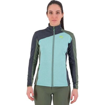 Karpos Federa Full-Zip Fleece - Light Blue/Green/Black - felpa in pile Karpos Federa Full-Zip Fleece - Light Blue/Green/Black - felpa in pile