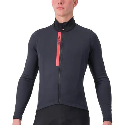 Maillot Thermique Castelli Entrata - Noir Clair/Rouge - Jersey Maillot Thermique Castelli Entrata - Noir Clair/Rouge - Jersey