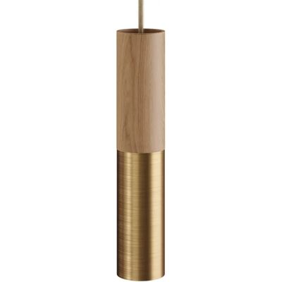 Creative Tub-E14 Soporte de Metal y Madera para Foco - Bronce Satinado - E14 Creative Tub-E14 Soporte de Metal y Madera para Foco - Bronce Satinado - E14