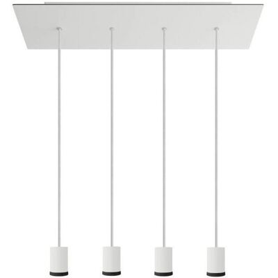 Lámpara Colgante Creative GU1d0 - Blanco - 4 Gotas, Rosa Rectangular, 675mm Lámpara Colgante Creative GU1d0 - Blanco - 4 Gotas, Rosa Rectangular, 675mm