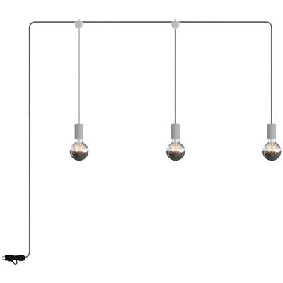 Lámpara de Exterior IP65 E-Snake EIVA 3 Luces con Bombilla - Gris hielo Lámpara de Exterior IP65 E-Snake EIVA 3 Luces con Bombilla - Gris hielo