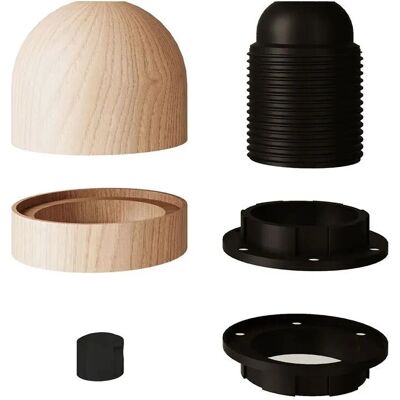 Creative kit porte-lampes E27 en bois semi-sphérique Creative kit porte-lampes E27 en bois semi-sphérique