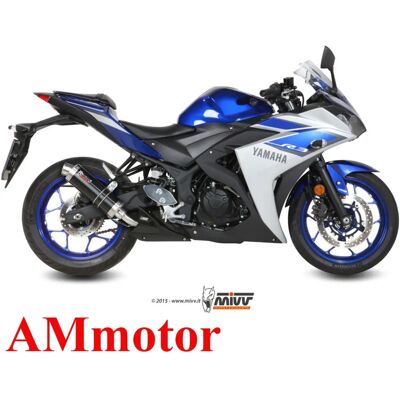 Escape GP de Acero Negro Mivv - Escape para Yamaha R3/R25 Escape GP de Acero Negro Mivv - Escape para Yamaha R3/R25