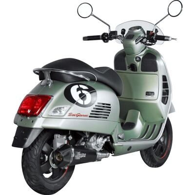Silencieux Delta Race Noir Acier pour Piaggio Vespa GTS 300 - Publicité Silencieux Delta Race Noir Acier pour Piaggio Vespa GTS 300 - Publicité