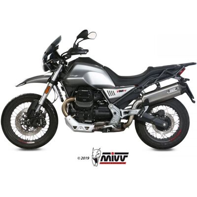 Escape Speed Edge Mivv - Acero Inoxidable - Moto Guzzi V85 TT 2019-2024 Escape Speed Edge Mivv - Acero Inoxidable - Moto Guzzi V85 TT 2019-2024