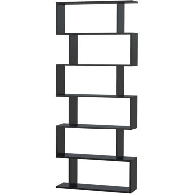 Libreria in Legno Homcom con 6 Ripiani - Design Moderno, Nero - Libreria Libreria in Legno Homcom con 6 Ripiani - Design Moderno, Nero - Libreria