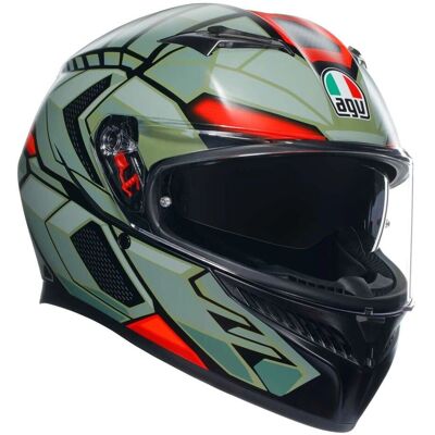 Casco Integrale AGV K3 - Nero/Verde/Rosso - Sicurezza Stradale Casco Integrale AGV K3 - Nero/Verde/Rosso - Sicurezza Stradale