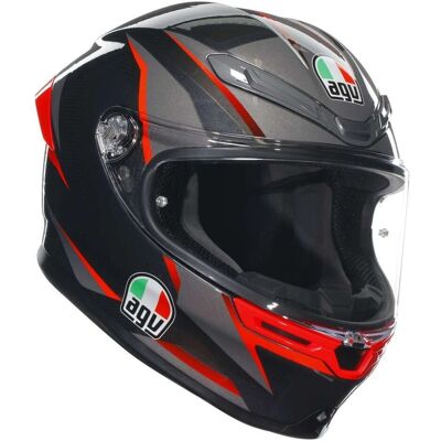 Casco integrale AGV K6 S - Carbonio/Aramida/Rosso - Sicurezza su strada Casco integrale AGV K6 S - Carbonio/Aramida/Rosso - Sicurezza su strada