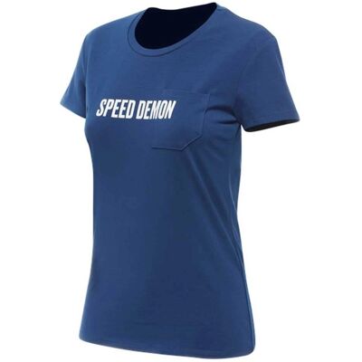 Dainese Demon Pocket T - Camiseta casual de mujer - Navy Peony Dainese Demon Pocket T - Camiseta casual de mujer - Navy Peony