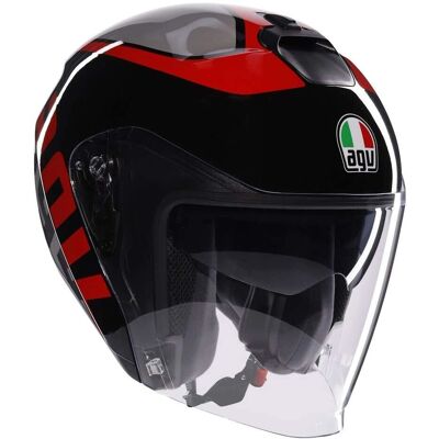 Casco Irides Valenza Opaco Grigio / Nero / Rosso - Casco moto Casco Irides Valenza Opaco Grigio / Nero / Rosso - Casco moto