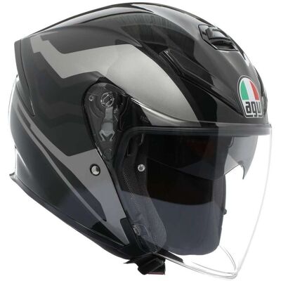 Casco Moto Jet AGV K5 JET EVO TUNE Grigio Nero Casco Moto Jet AGV K5 JET EVO TUNE Grigio Nero