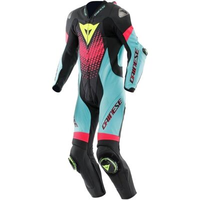 Dainese Laguna Seca 6 Tuta in pelle perforata - Uomo, Nero/Fucsia Dainese Laguna Seca 6 Tuta in pelle perforata - Uomo, Nero/Fucsia