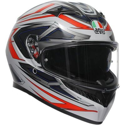Casco AGV E2206 MPLK Space Bianco / Rosso Fluo - Helmet Casco AGV E2206 MPLK Space Bianco / Rosso Fluo - Helmet