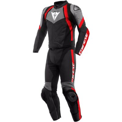 Tuta in pelle Dainese Avro 4 2 pezzi - Uomo - Nero/grigio/rosso lava - 46 Tuta in pelle Dainese Avro 4 2 pezzi - Uomo - Nero/grigio/rosso lava - 46