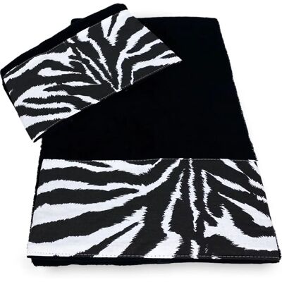 TEX FAMILY Set Asciugamani Cotone Zebrato - Bagno & Ospite TEX FAMILY Set Asciugamani Cotone Zebrato - Bagno & Ospite