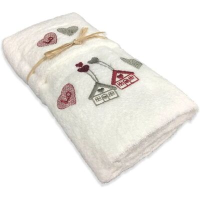 TEX FAMILY - Love Tirolese - Bianco - 60x110/40x60 - Set asciugamani TEX FAMILY - Love Tirolese - Bianco - 60x110/40x60 - Set asciugamani