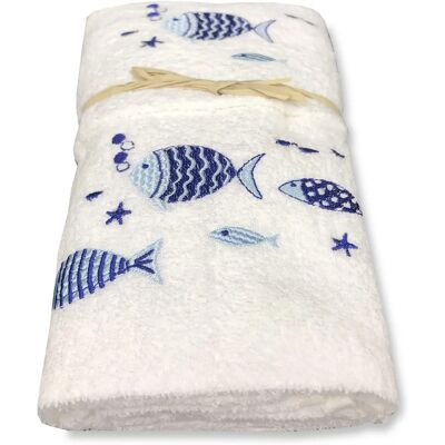 Set Asciugamani Bianchi Mare Pesciolini - Tex Family Set Asciugamani Bianchi Mare Pesciolini - Tex Family