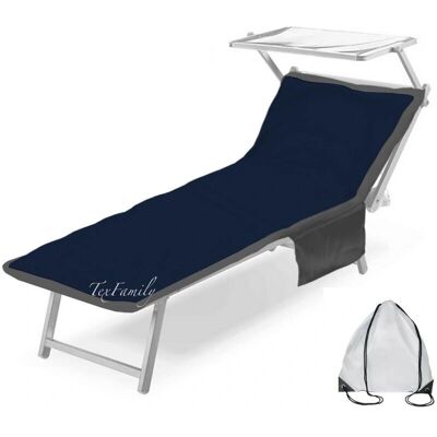 TEX FAMILY - Lettino Teddy - Blu - 80x190 - Telo mare TEX FAMILY - Lettino Teddy - Blu - 80x190 - Telo mare